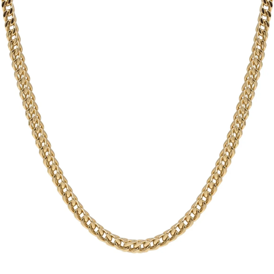 A.R.Z Men's Gold Tone Steel Franco Link Necklace 24"