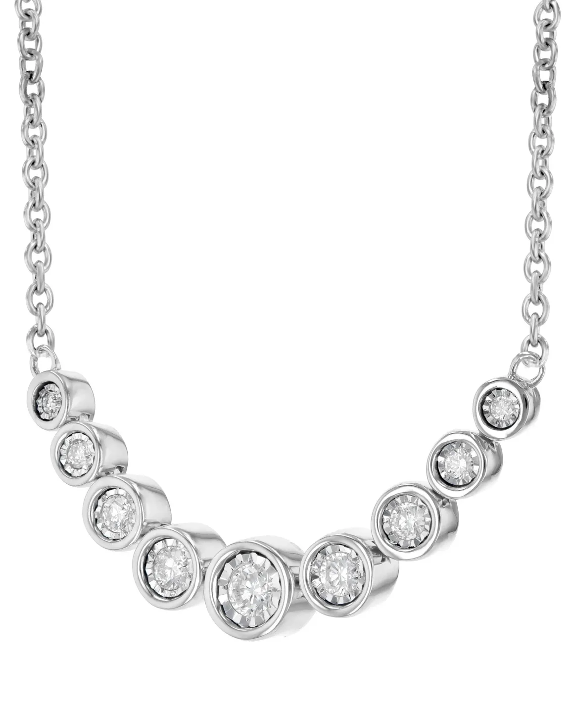 Bezel Set Diamond Bar Necklace