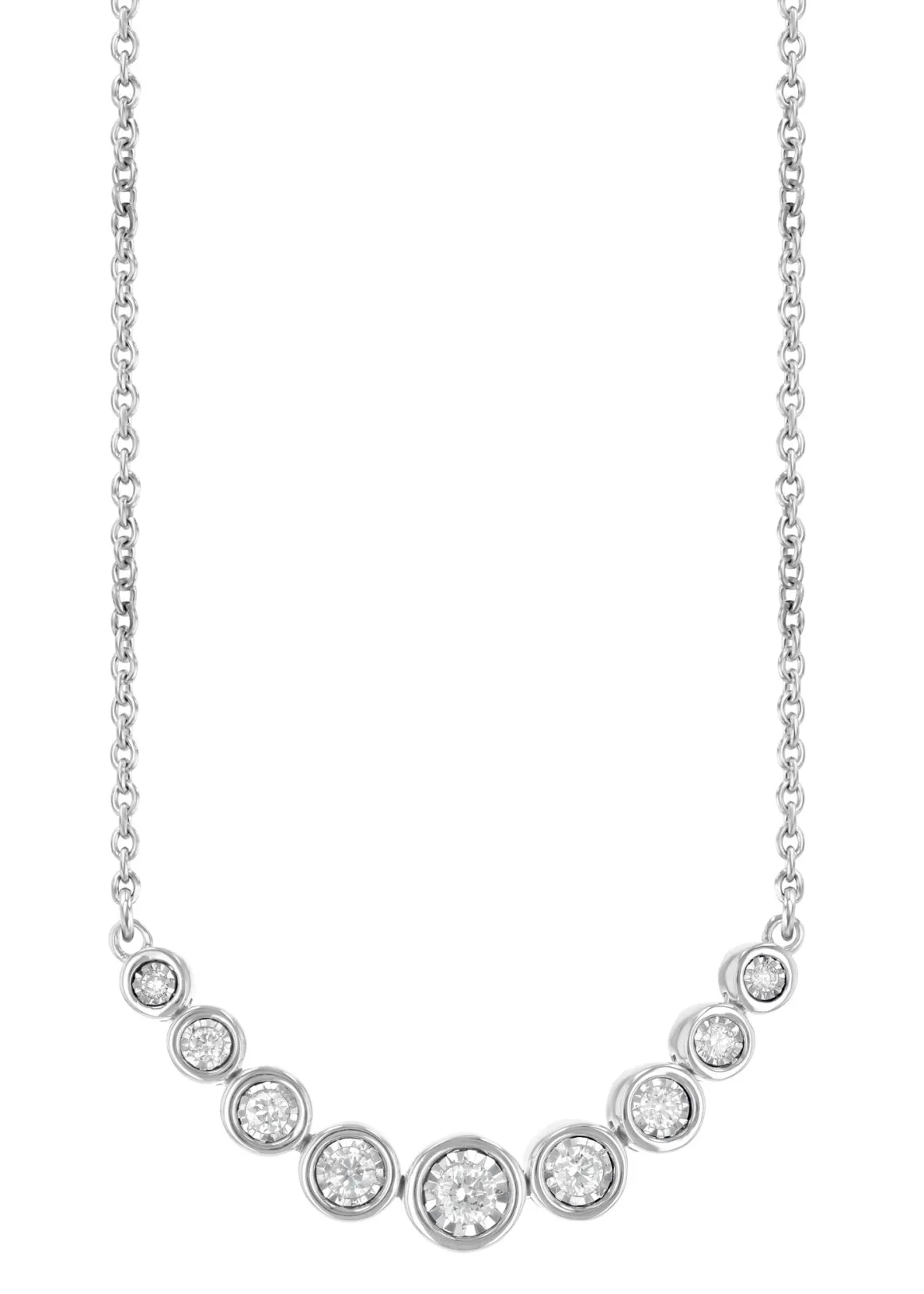 Bezel Set Diamond Bar Necklace