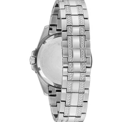 Bulova Box Set Bul Crystal Mens Stainless Steel