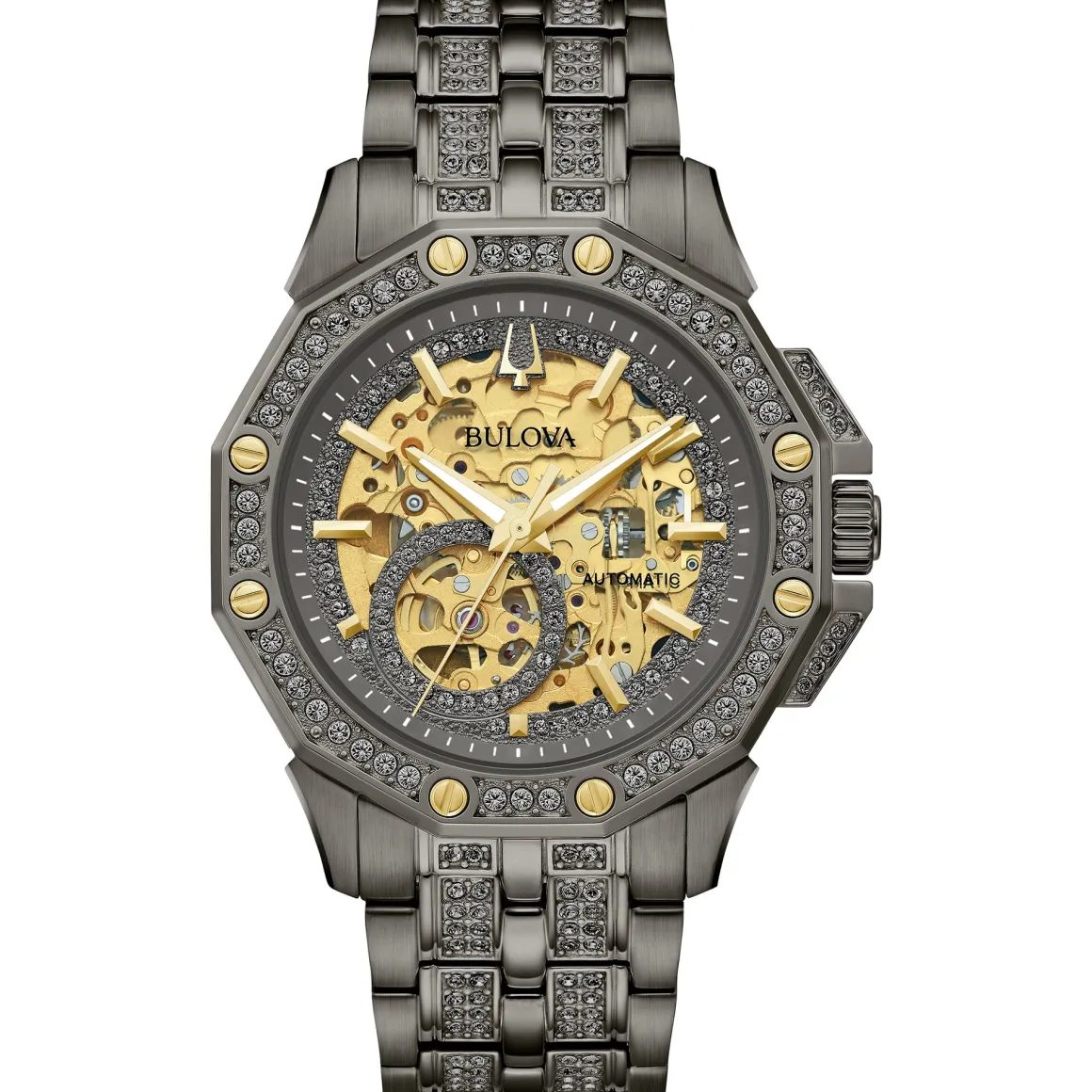 Bulova Dress/Classic Crystal Mens Watch Stainless Steel