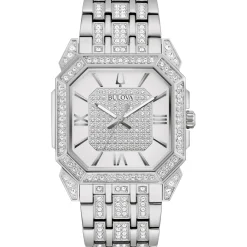 Bulova Dress/Classic Crystal Mens Watch Stainless Steel