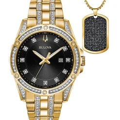 Bulova Dress/Classic Crystal Mens Watch Stainless Steel