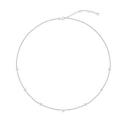 By The Yard Necklace in 18K White Gold With 1/2Ct Round Diamonds