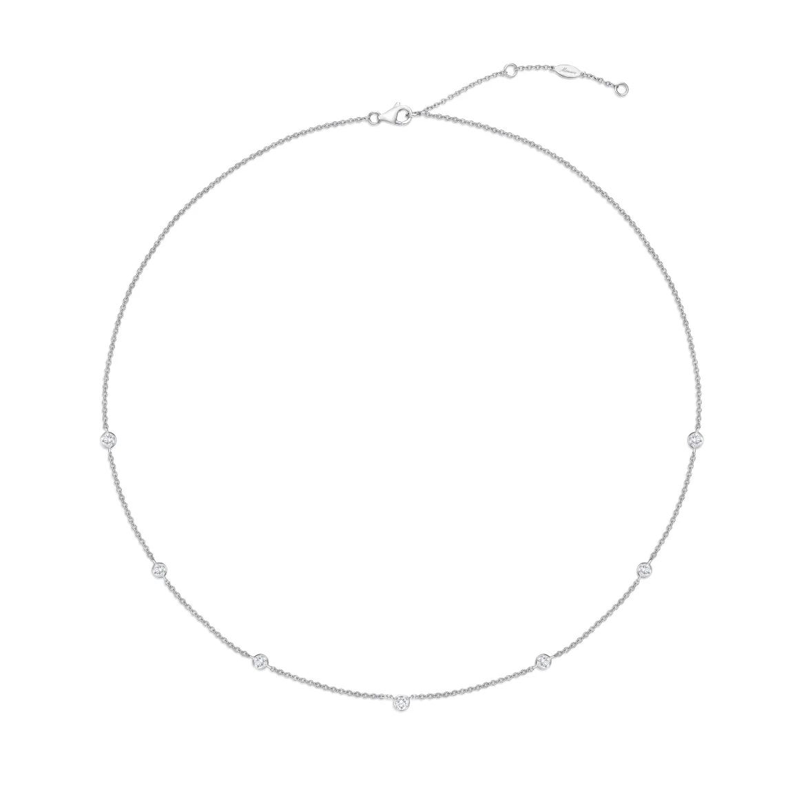 By The Yard Necklace in 18K White Gold With 1/2Ct Round Diamonds