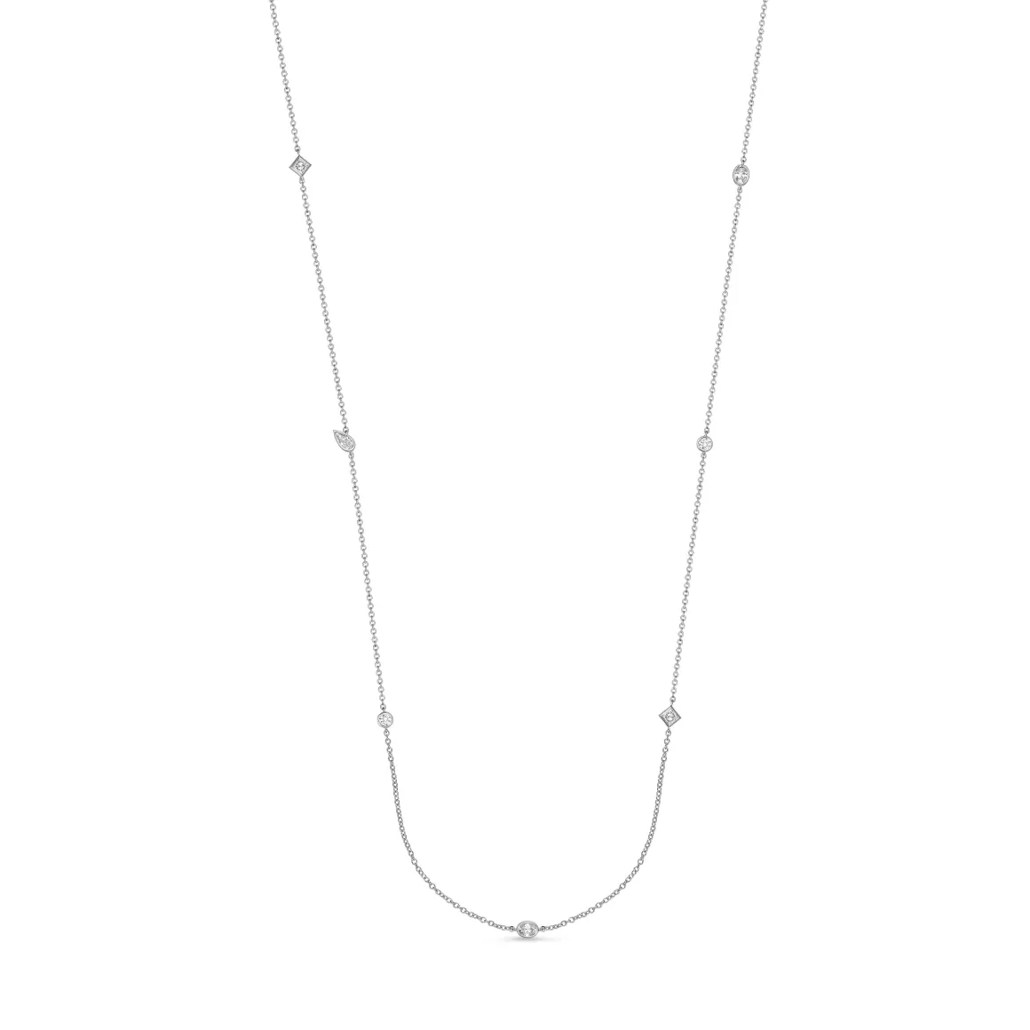 By The Yard Necklace in 18K White Gold & 1.00ct Fancy Diamonds