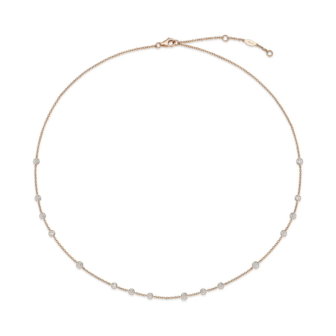 By The Yard Necklace in 18K Rose Gold & 4/5Ct Round Diamonds