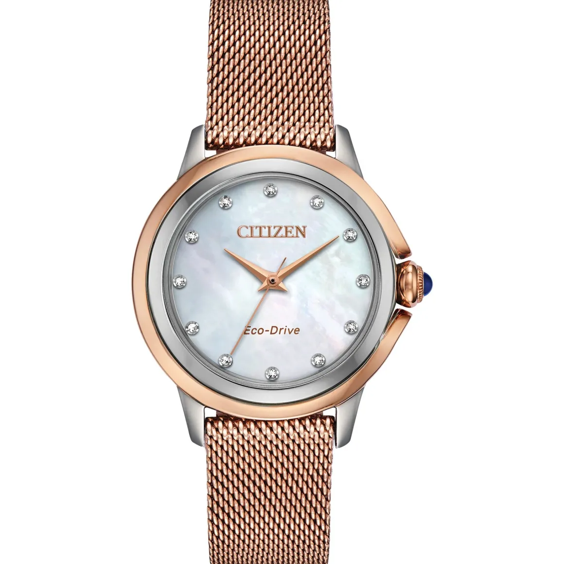 Citizen Eco Drive Ceci Watch With Two Tone Rose And Mother Of Peal Diamond