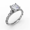 Classic Diamond Solitaire Engagement Ring With Diamond Twist Band