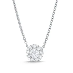Diamond Bouquet Cluster Necklace in 18K White Gold