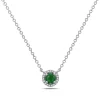 Emerald And Diamond Halo Necklace