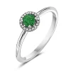 Emerald And Diamond Halo Ring