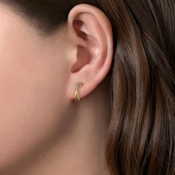 Gabriel & Co. Gold Twisted Huggie Earrings
