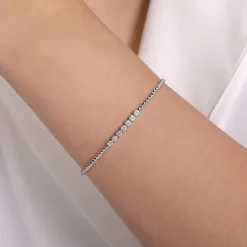 Gabriel & Co. 14K White Gold Diamond Bangle
