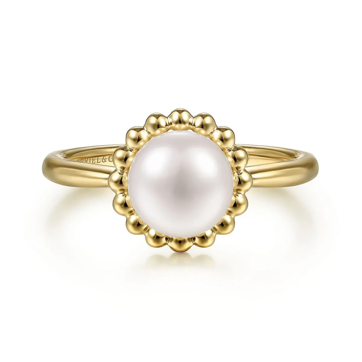 Gabriel & Co. 14K Yellow Gold 7.5mm Pearl Ring