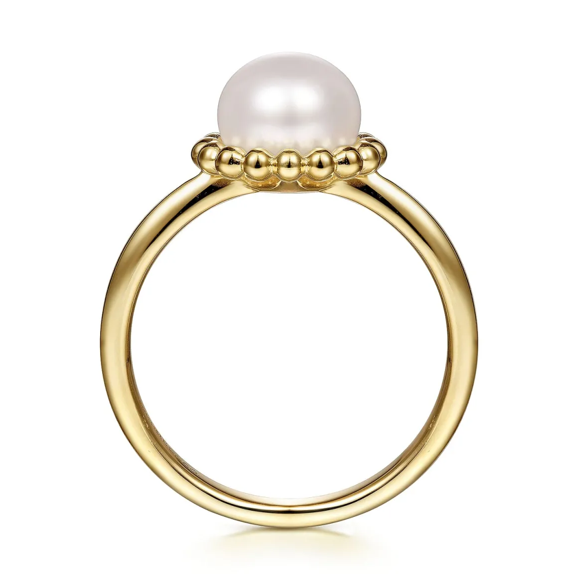 Gabriel & Co. 14K Yellow Gold 7.5mm Pearl Ring