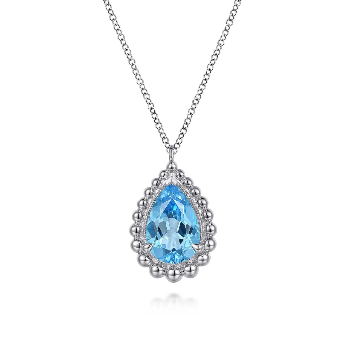 Gabriel & Co. Sterling Silver Blue Topaz Pendant Necklace