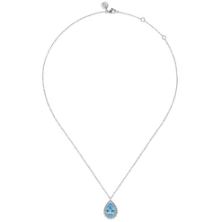 Gabriel & Co. Sterling Silver Blue Topaz Pendant Necklace
