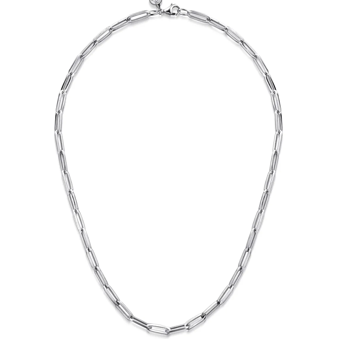 Gabriel & Co. Sterling Silver Solid Paper Clip Chain Necklace