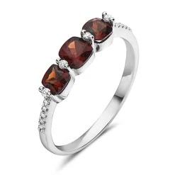 Garnet And Diamond Fashion Ring