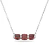 Garnet And Diamond Halo Necklace