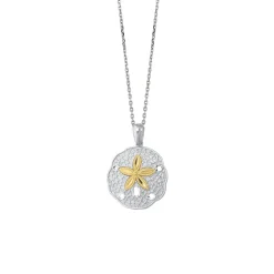 14K & Silver Sand Dollar Necklace