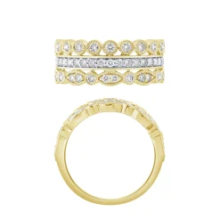 14K 1/3Ct 3 Row Fashion Ring