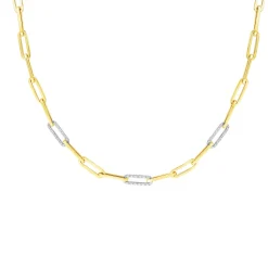 14K .96ct Diamond Paperclip Bracelet