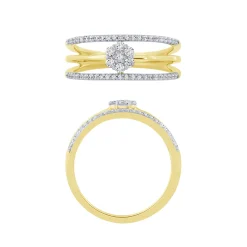 14K 1/3Ct Layered Diamond Fashion Ring