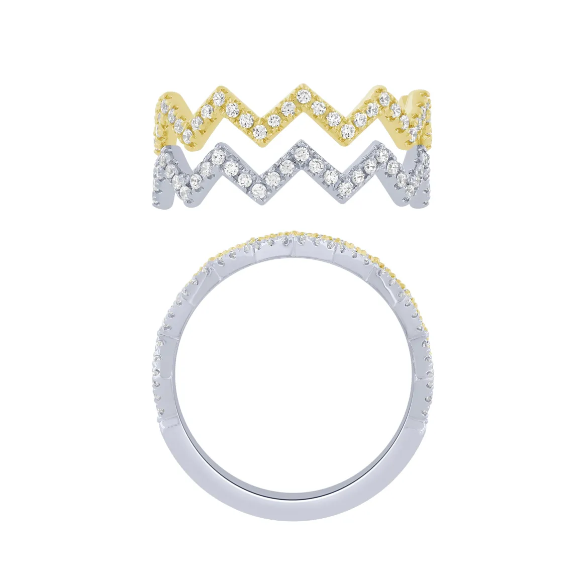 14K 1/2Ct Zigzag Fashion Ring