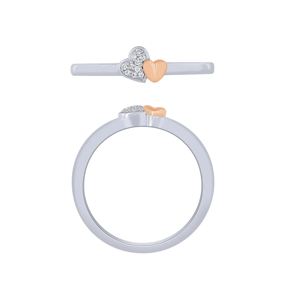 14K Diamond Heart Ring