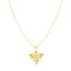 14K Gold Bumble Bee Necklace