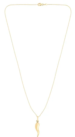 14K Gold Italian Horn Necklace