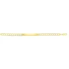 14K Gold 6.7mm Pave Curb ID Bracelet