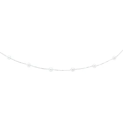 14K Gold Pearl Station Necklace