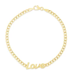 14K Love Curb Bracelet
