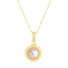 14K Pearl Flower Necklace