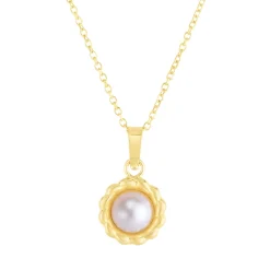 14K Pearl Flower Necklace