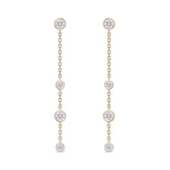 18K Rose Gold 1/2Ct Diamond Drop Earrings