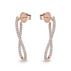 18K Rose Gold 1Ct Twist Diamond Hoops