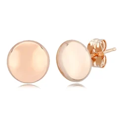 14K Rose Gold 8mm Flat Ball Stud Earrings