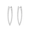 18K White Gold 1 2/3Ct Diamond Hoop Earrings
