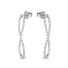 18K White Gold 1 1/2Ct Twist Diamond Hoop Earrings