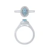 14K White Gold Aquamarine And Diamond Halo Ring