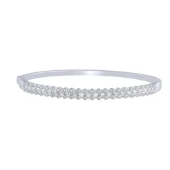 14K White Gold 1.50Ct Diamond Bangle