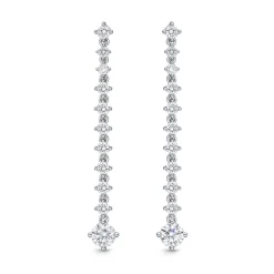 18K White Gold 1Ct Diamond Drop Earrings