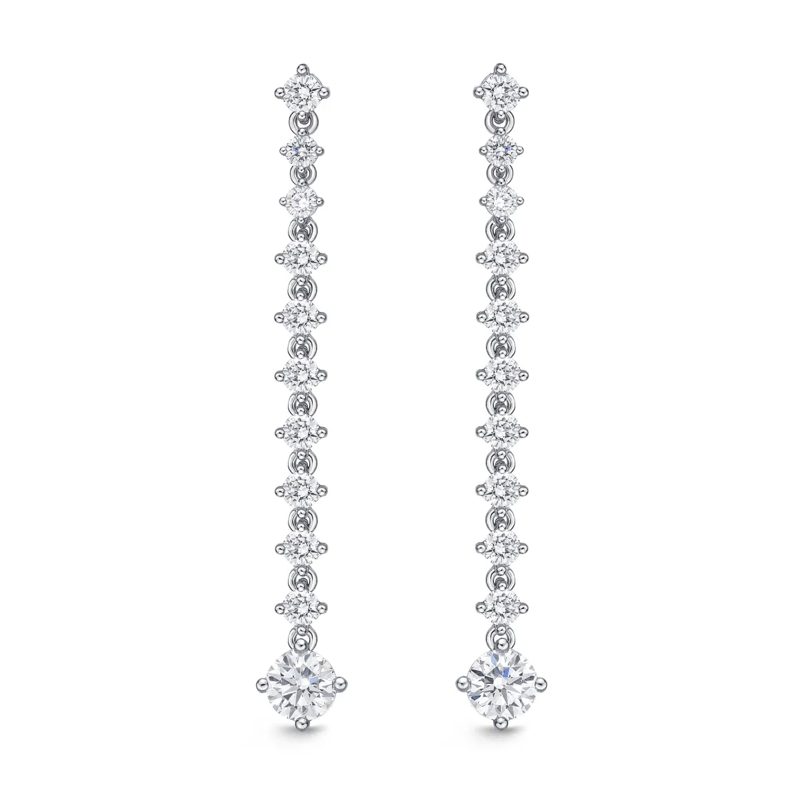 18K White Gold 1Ct Diamond Drop Earrings