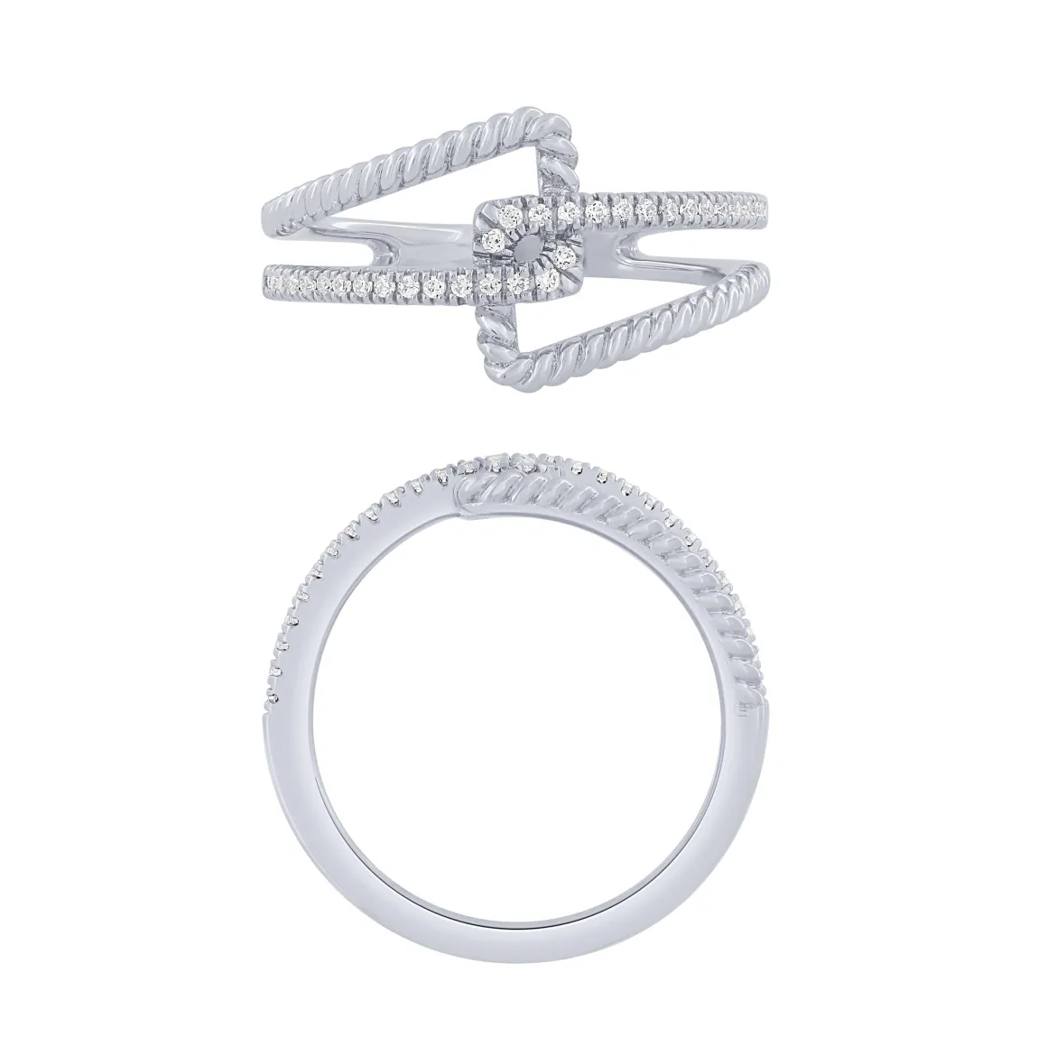 14K White Gold 1/7Ct Diamond Fashion Ring