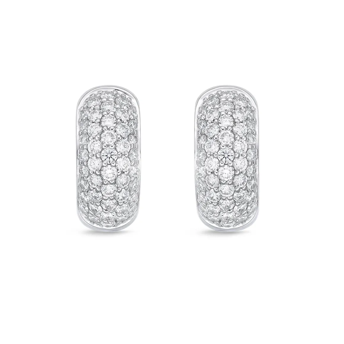 18K White Gold 4/5Ct Diamond Huggie Earrings
