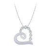 14K White Gold 1/20Ct Diamond Heart Pendant W/ 7 Diamonds